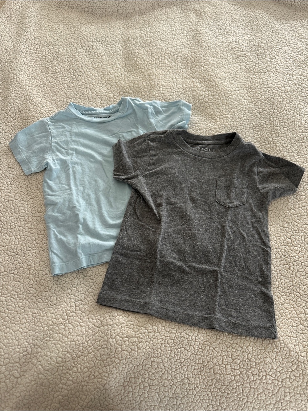 Crewcuts Kids Short Sleeve Tees - Light Blue & Charcoal